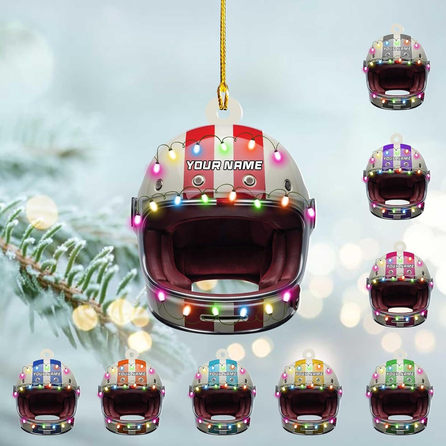 Personalized Racing Car Ornament – Custom Acrylic Drag Racing Christmas Decoration, Gift for Car Lovers and Drivers TR31