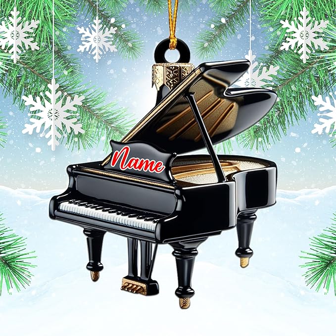 Customized Piano Ornament - Music Instrument Christmas Gift for Piano Lovers LL50
