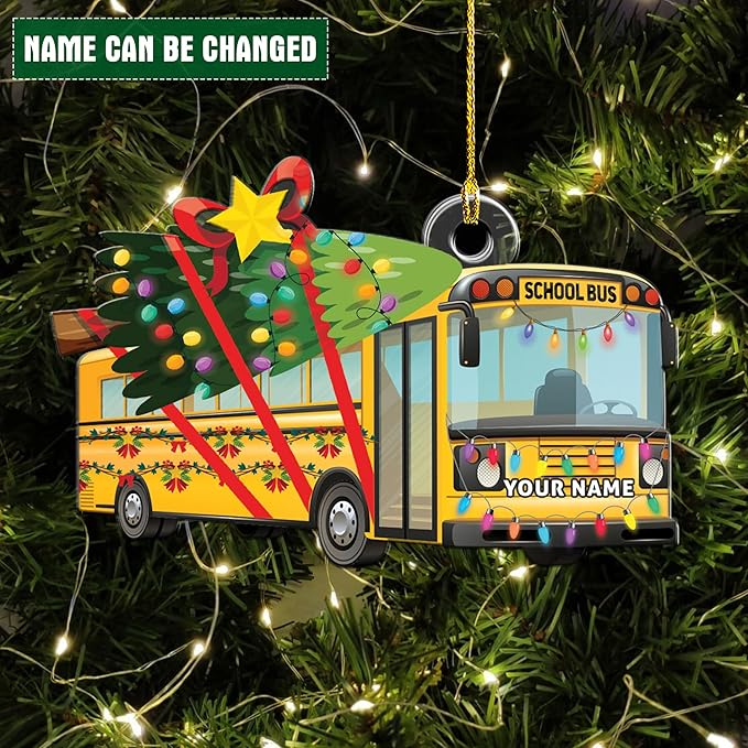 Customized School Bus Ornament - Bus Driver Christmas Gift L10