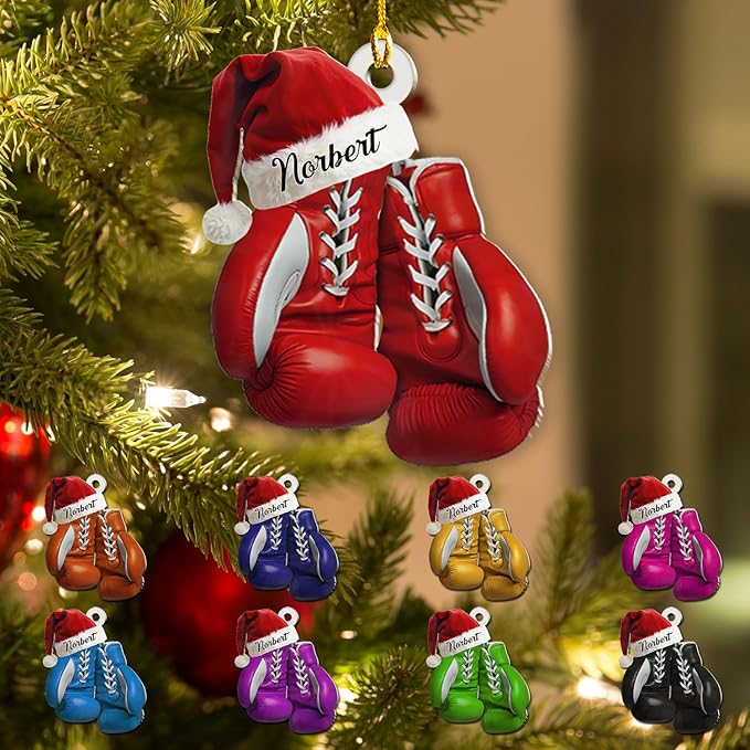 Personalized Boxing Gloves Christmas Ornament - Custom Name Boxing Ornament Gift LL24