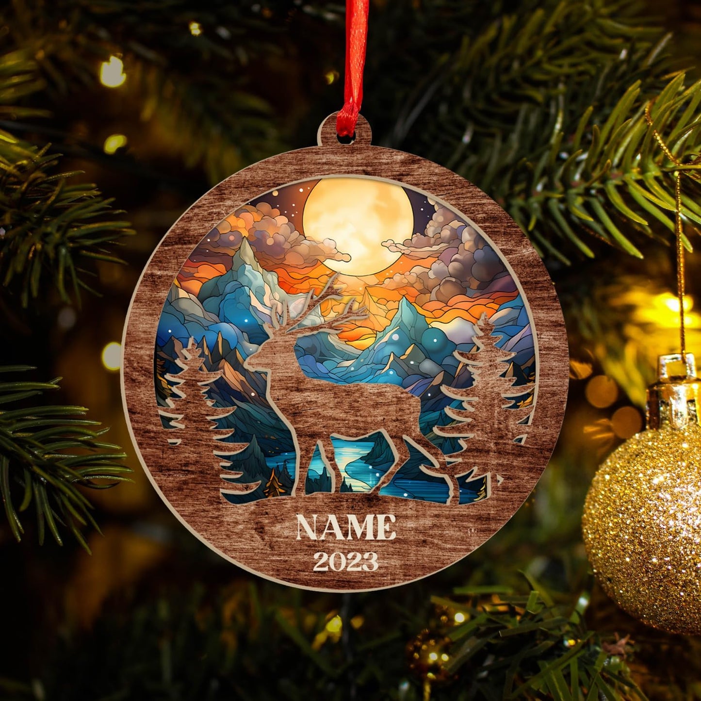 Personalized Hunting Ornament, Hunter Christmas Acrylic Ornament 2025 T24