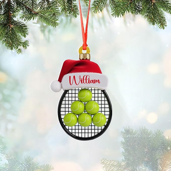 Personalized Tennis Christmas Ornament N02