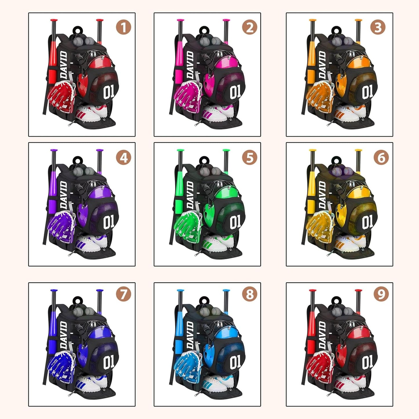 Personalized Baseball Christmas Ornament – Custom Name Acrylic Ornament, Sports Holiday Decoration, Baseball Player Gift TH28