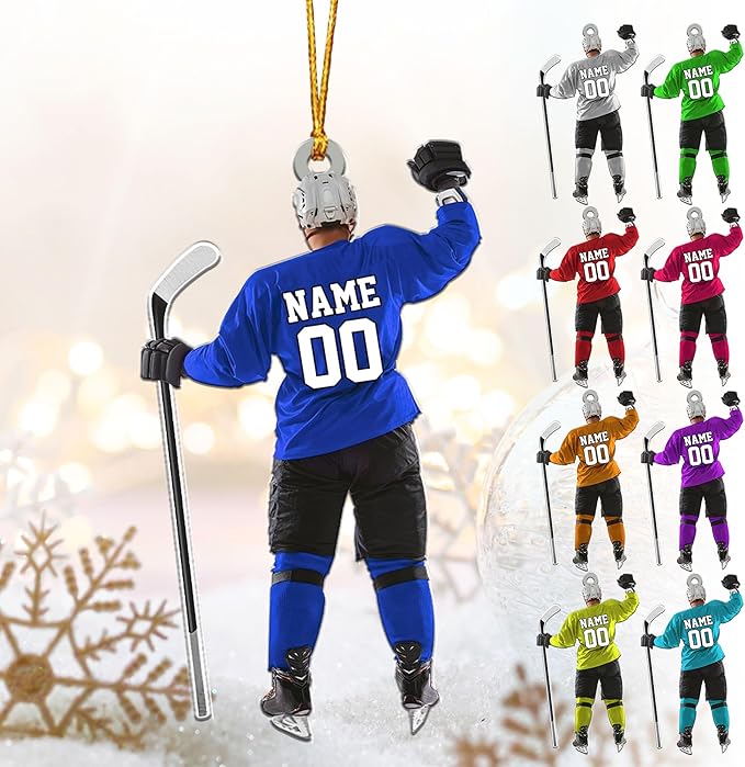 Personalized ice Hockey Ornament N30