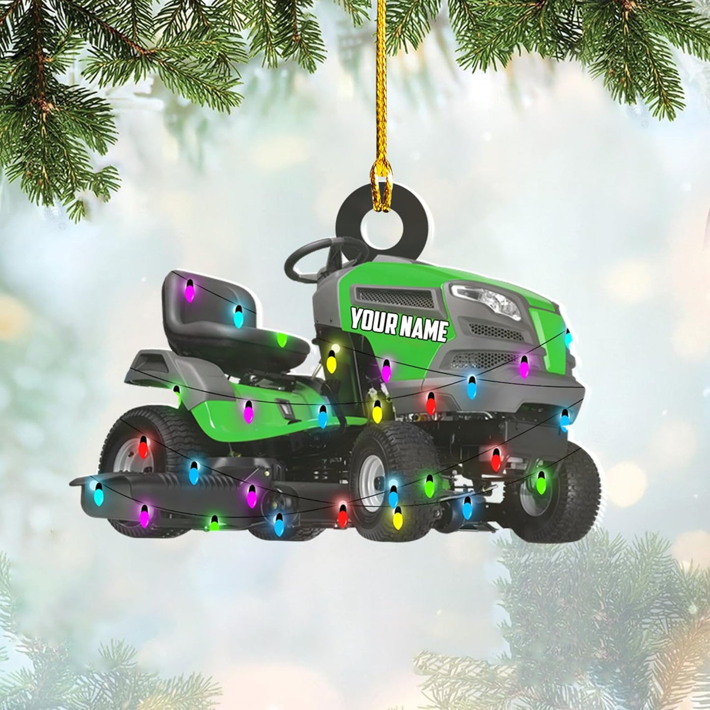 Personalized Lawn Mower Christmas Ornament | Custom Lawn Care Holiday Tree Decoration for Gardeners & Landscapers TG104