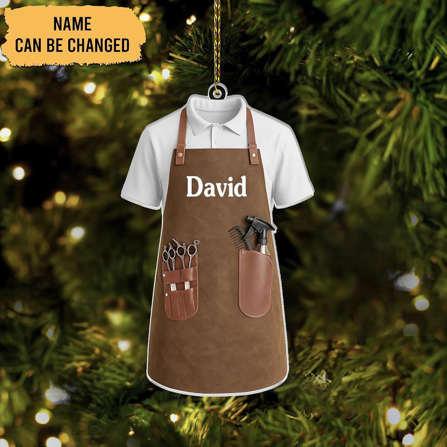 Personalized Hair Stylist Ornament – Christmas Apron Ornament