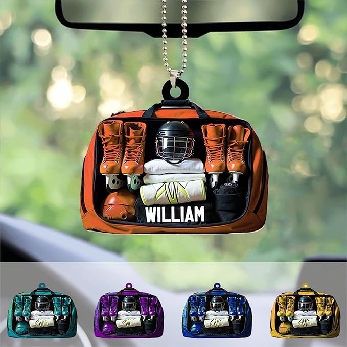 Personalized ice Hockey Ornament N08