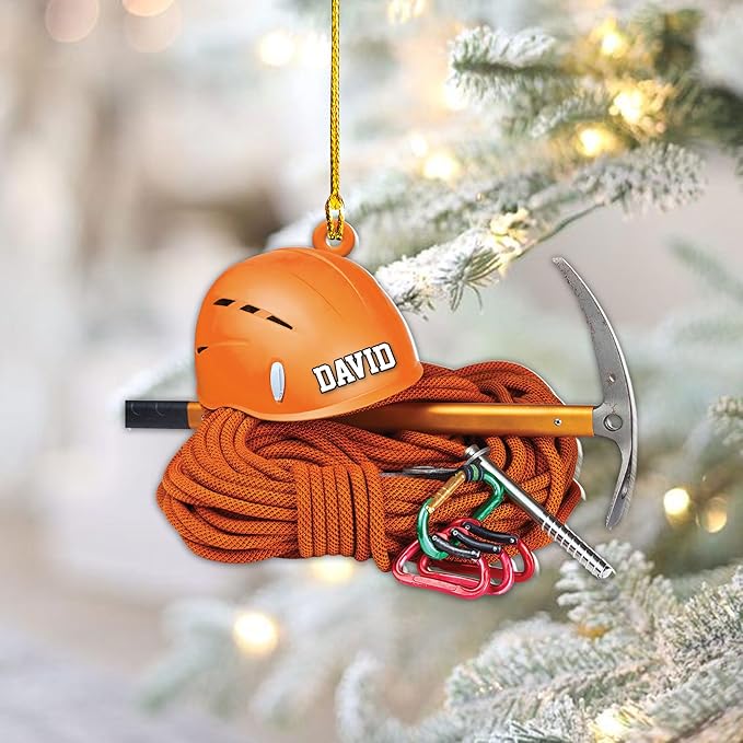Custom Climbing Ornament - Custom Rock Climber Christmas Gift for Mountaineers LL12
