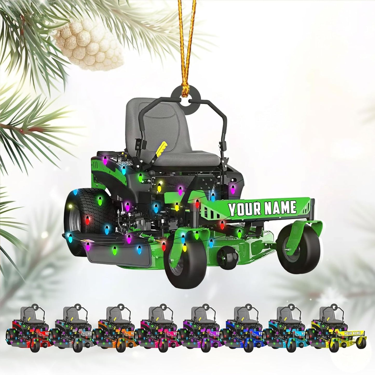 Personalized Lawn Mower Christmas Ornament | Custom Lawn Care Holiday Tree Decoration for Gardeners & Landscapers TG103