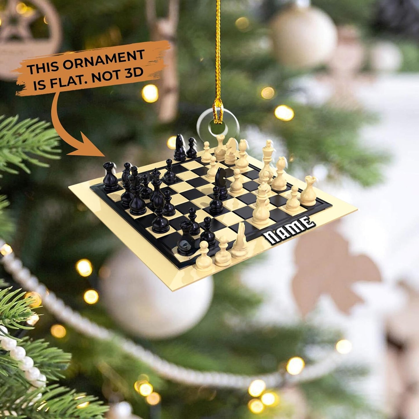 Personalized Name Chess Ornament Gift for Men Women Chess Team Player N34