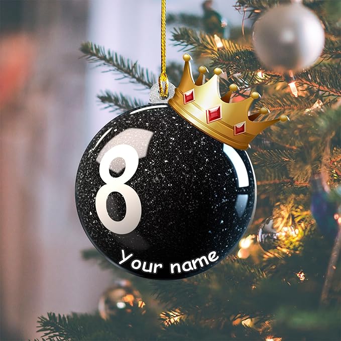 Personalized Billiards Ornament 2025, Billiards Christmas Ornaments N12