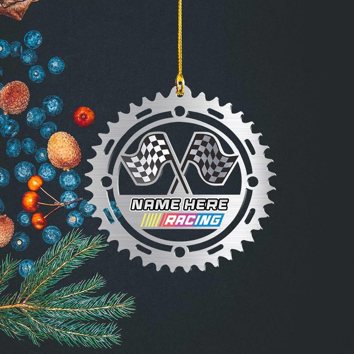 Personalized Race Car Christmas Ornament – Custom Acrylic Car Lover Gift, Racing Tree Decoration TR34