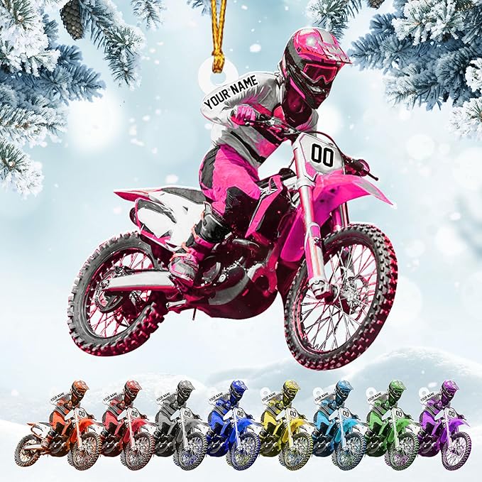 Personalized Dirt Bike Christmas Ornaments 2025 Custom Motocross Ornament Dirt bike Christmas Ornament NO7