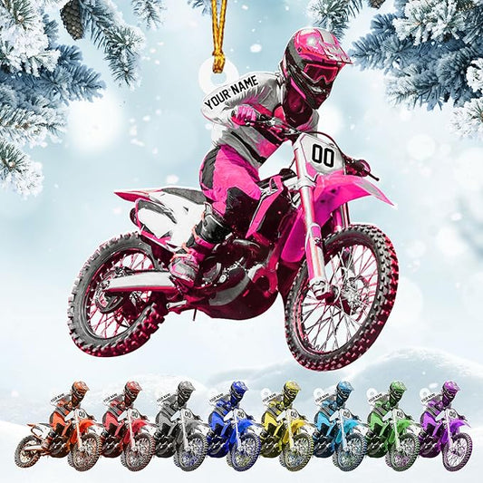 Personalized Dirt Bike Christmas Ornaments 2025 Custom Motocross Ornament Dirt bike Christmas Ornament NO7