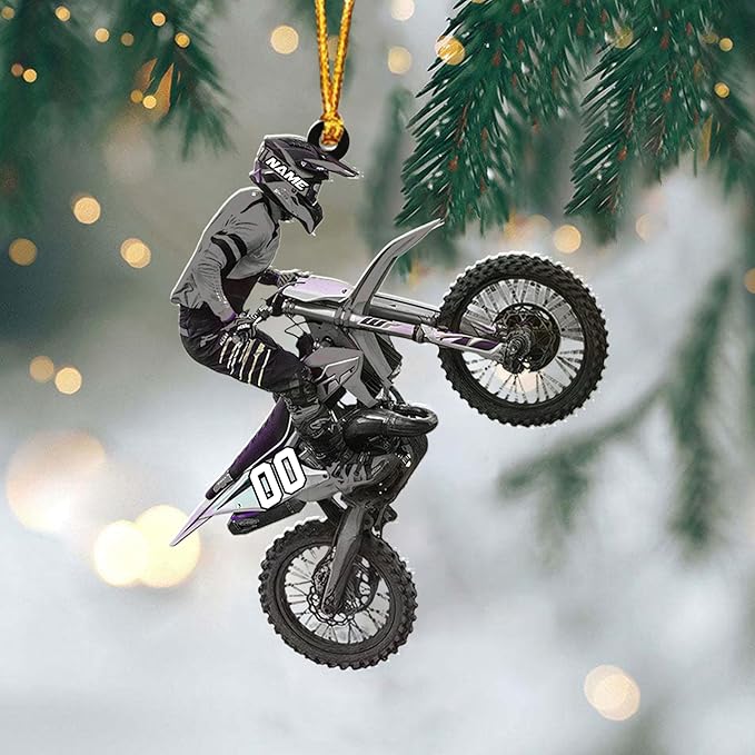 Personalized Dirt Bike Christmas Ornaments 2025 Custom Motocross Ornament Dirt bike Christmas Ornament N18