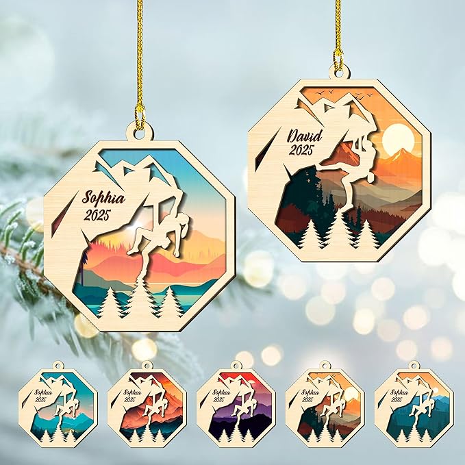 Personalized Rock Climber Christmas Gift for Mountaineers - Climbing Ornament LL16