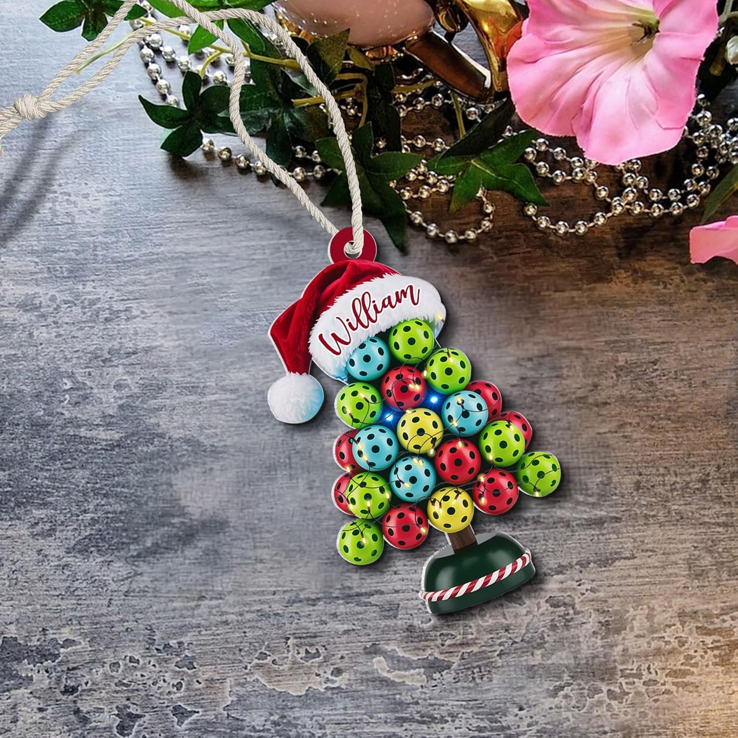Custom Christmas Tree Pickleball Ornament – Pickleball Christmas Ornament