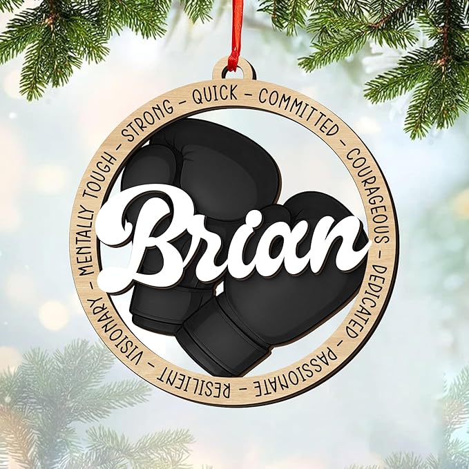 Personalized Boxing Gloves Christmas Ornament - Custom Name Boxing Ornament Gift LL26