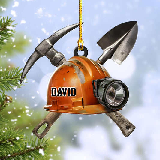 Custom Coal Miner Christmas Ornament – Personalized Name Decor Cmn04