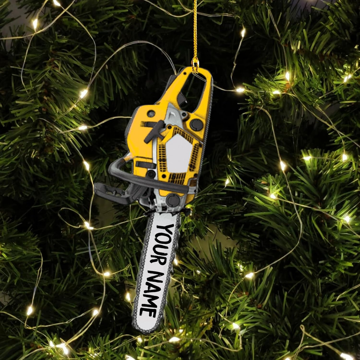 Personalized Chainsaw Ornament – Carpenter Lumberjack Christmas Ornament H2