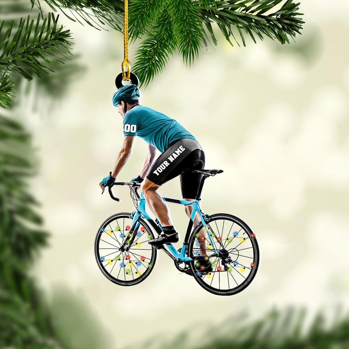 Custom Name Bicycle Acrylic Ornament – Personalized Cycling Gift, Christmas Tree Decor for Bikers 2025 TC41
