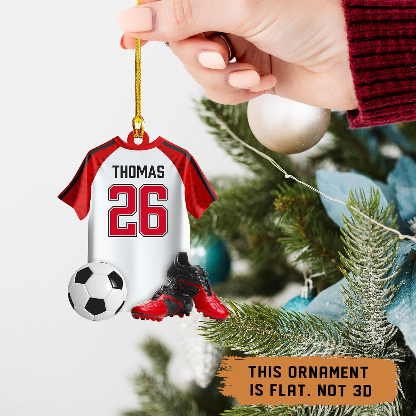 Custom Soccer Christmas Ornament Gift for Soccer Player Christmas Decor Tree Ornament Unique C09