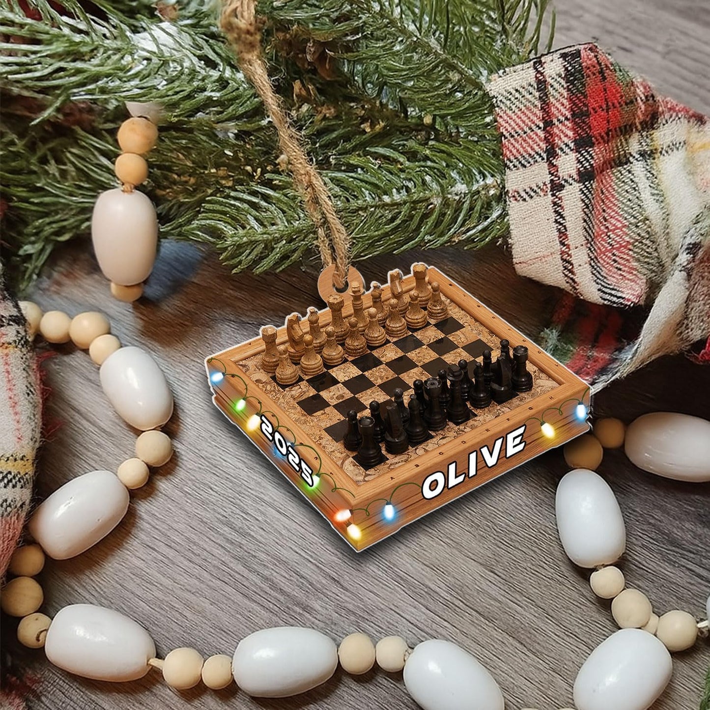 Personalized Name Chess Ornament Gift for Men Women Chess Team Player N23