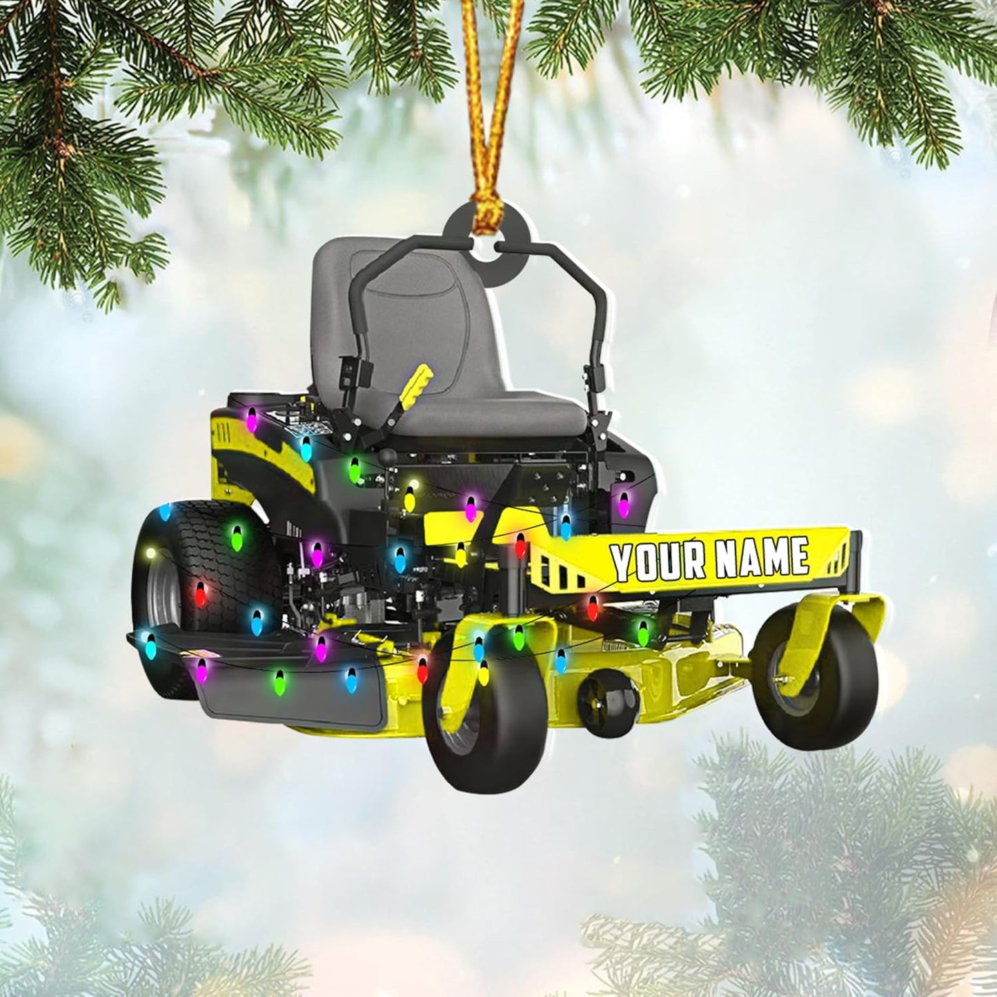 Personalized Lawn Mower Christmas Ornament | Custom Lawn Care Holiday Tree Decoration for Gardeners & Landscapers TG103