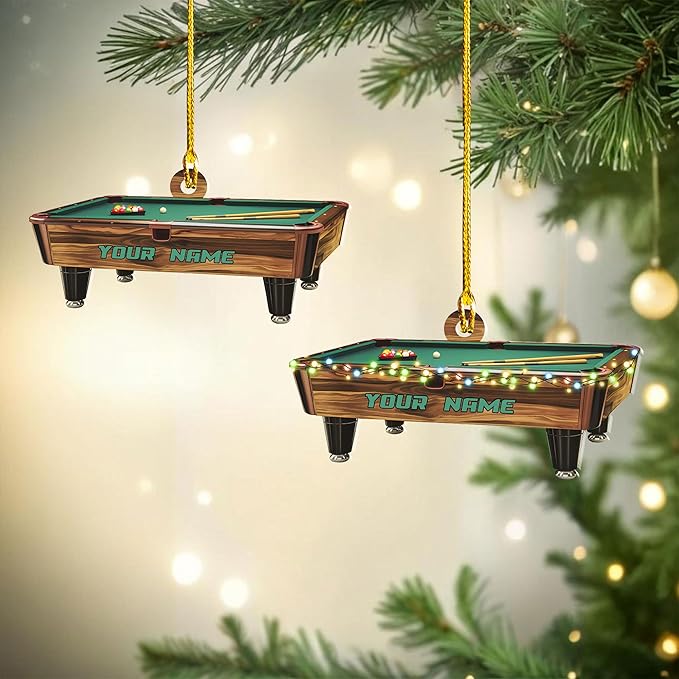 Personalized Billiards Ornament 2025, Billiards Christmas Ornaments N01