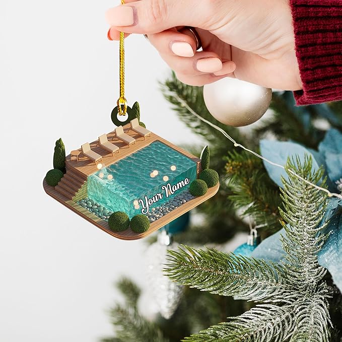 Custom Swimming Ornament - Swimmer Christmas Gift for Boys, Girls & Pool Lovers LL20