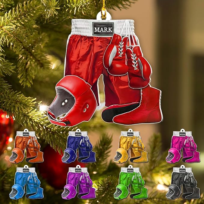 Personalized Boxing Gloves Christmas Ornament - Custom Name Boxing Ornament Gift LL35