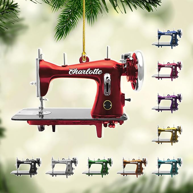 Custom Sewing Machine Ornament - Christmas Ornament Gift for Sewing Lovers LL28