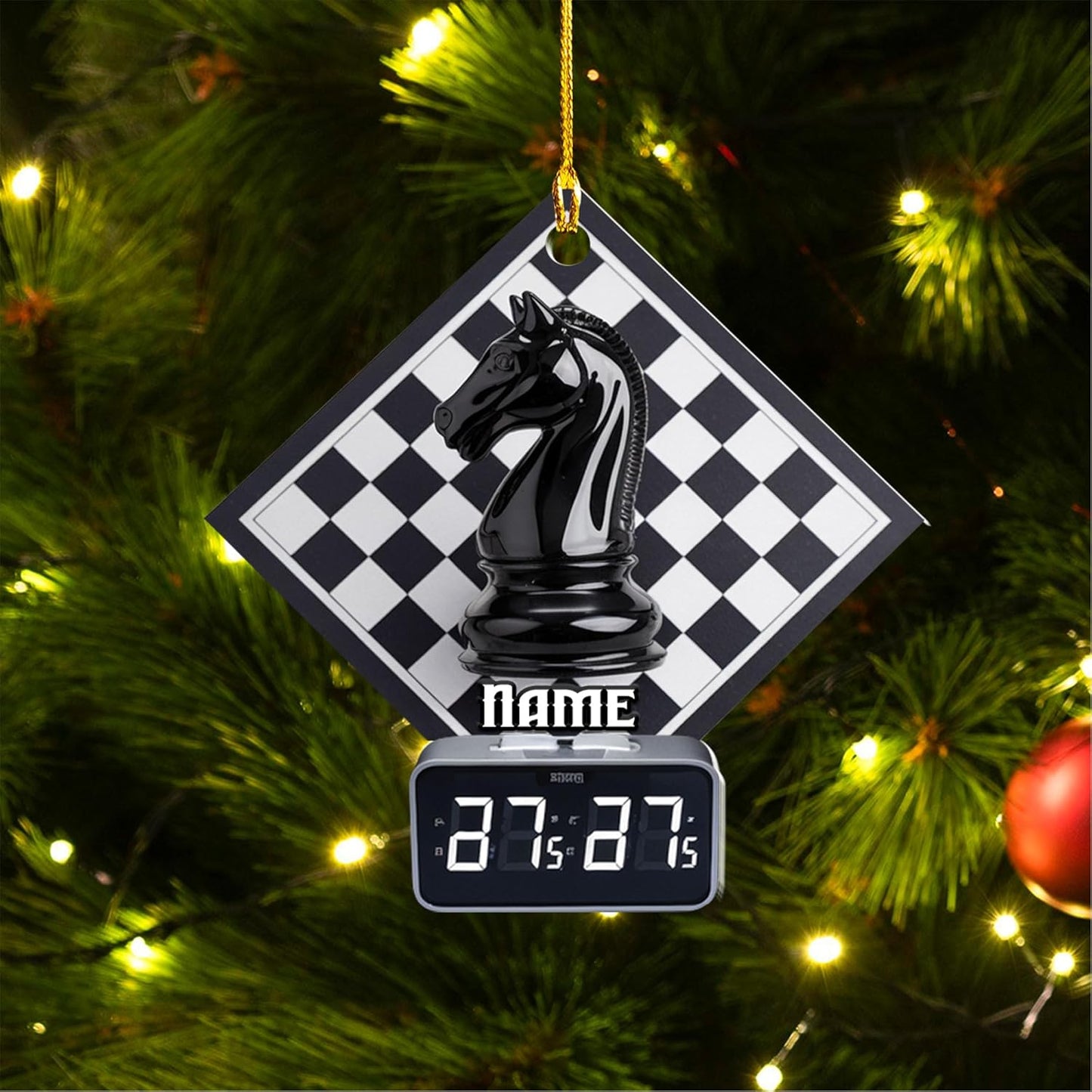 Personalized Name Chess Ornament Gift for Men Women Chess Team Player N27