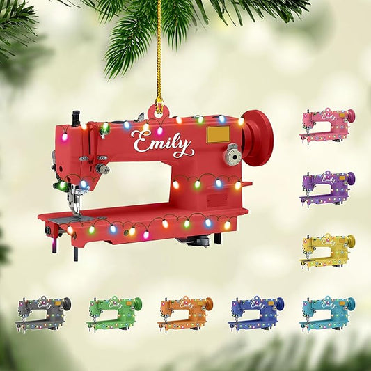 Custom Sewing Machine Ornament - Christmas Ornament Gift for Sewing Lovers LL35