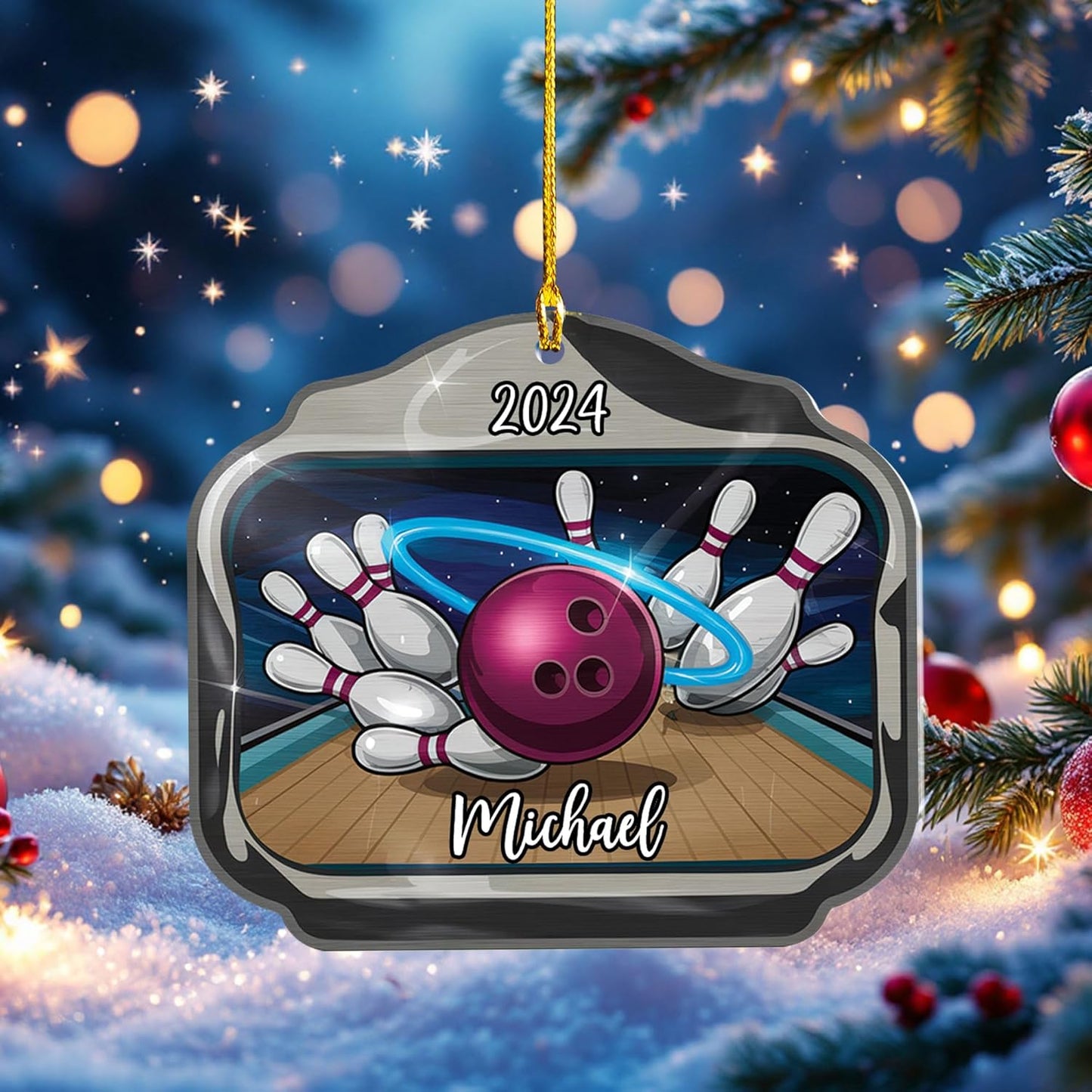 Custom Bowling Tools Ornament - Bowling Ornament Bowl 4