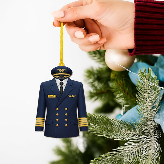 Custom Name Pilot Uniform Christmas Ornament