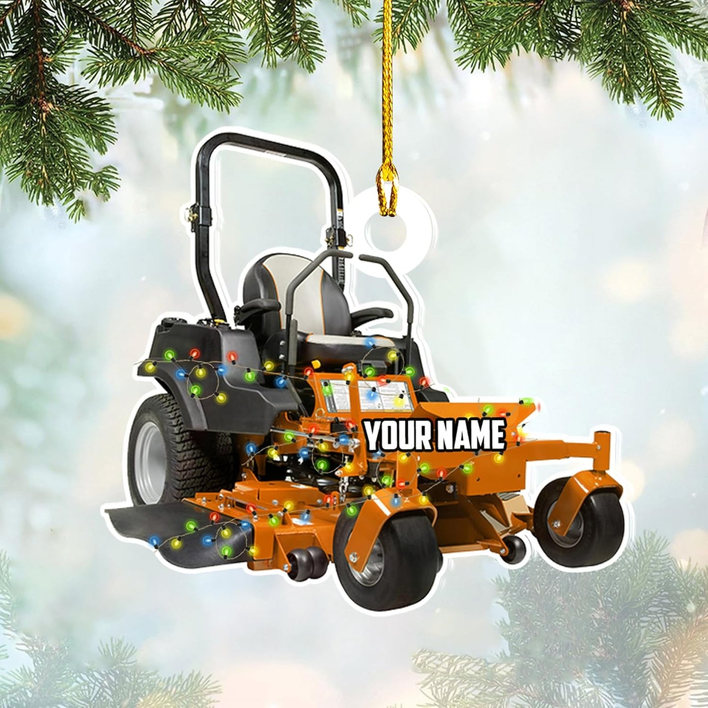 Personalized Lawn Mower Christmas Ornament | Custom Lawn Care Holiday Tree Decoration for Gardeners & Landscapers TG105
