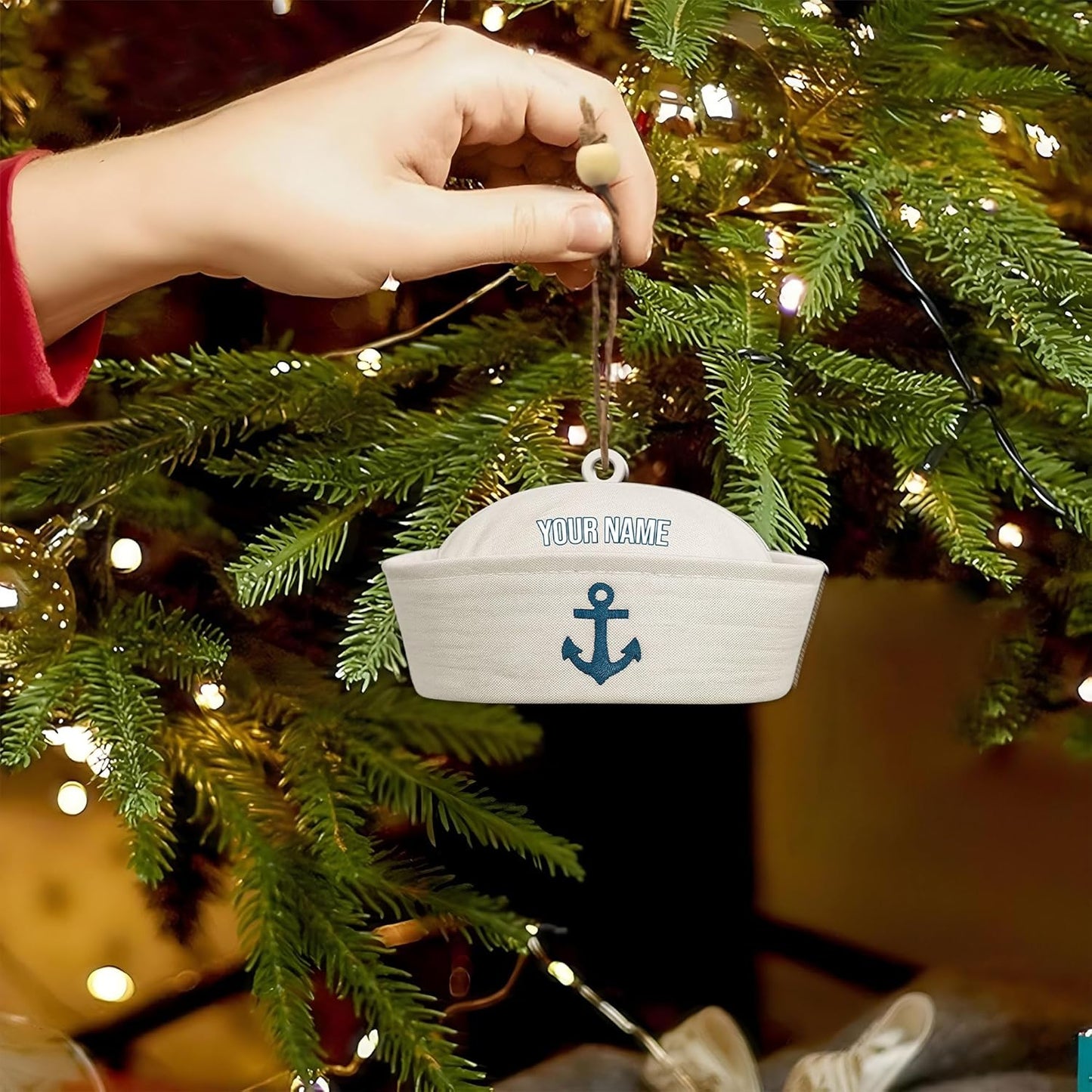 Personalized Sailor Ornament – Custom Captain Sailor Acrylic Ornament, Unique Sailing Glass Keepsake, Navy Captain Holiday Gift for Sailors TS11
