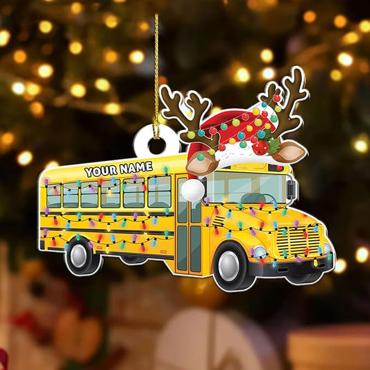 Customized School Bus Ornament - Bus Driver Christmas Gift L12