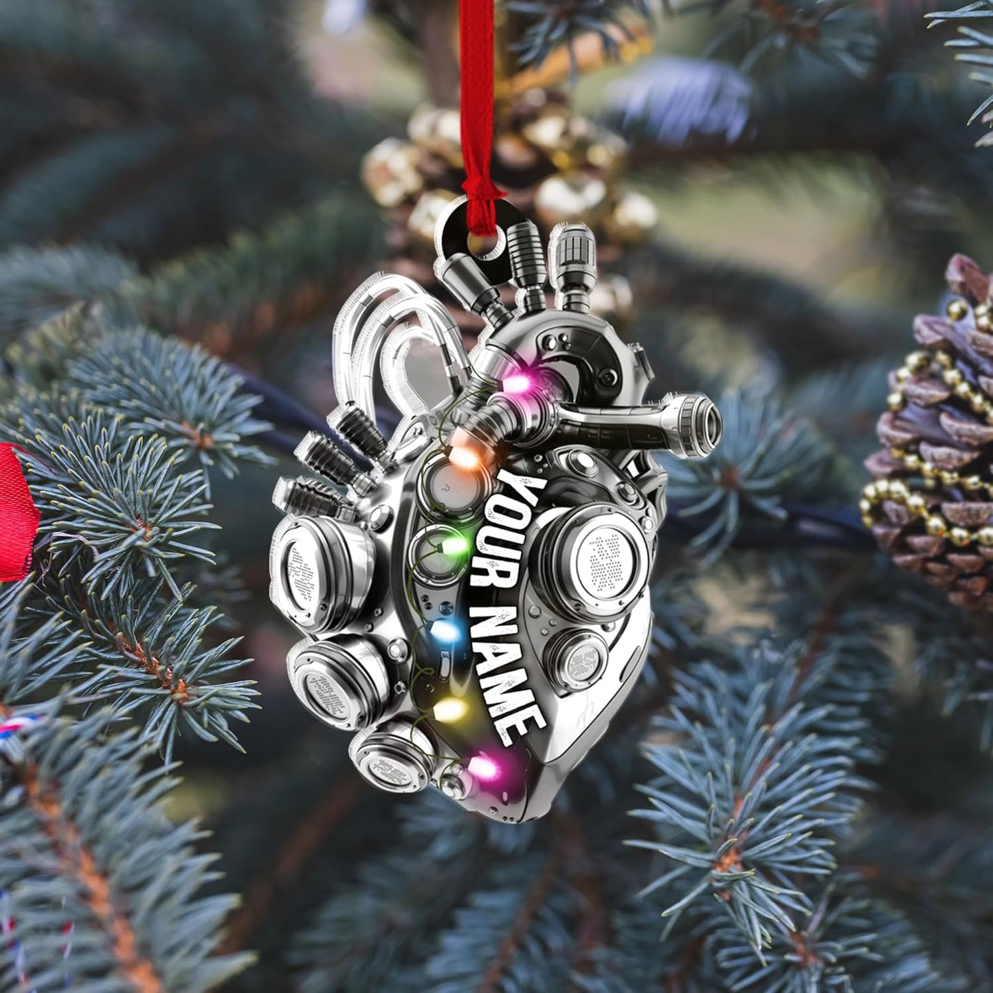 Custom Drag Racing Ornament – Personalized Hot Rod Engine Acrylic Christmas Decoration, Mechanic Gift for Car Lovers TDR10