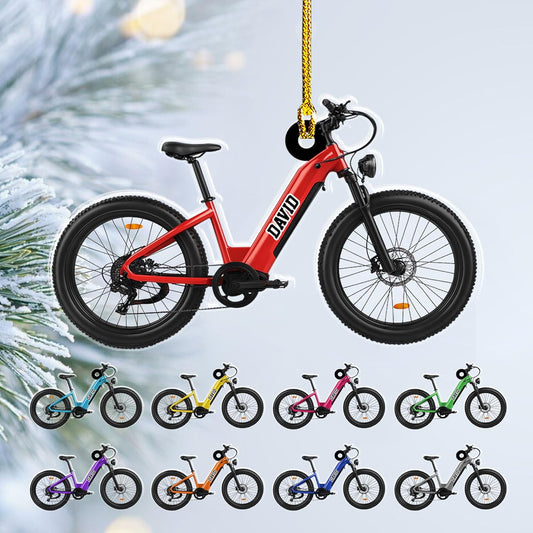 Custom Name Cycling Acrylic Ornament – Personalized Bike Gift, Christmas Tree Keepsake for Cycling Enthusiasts TC36