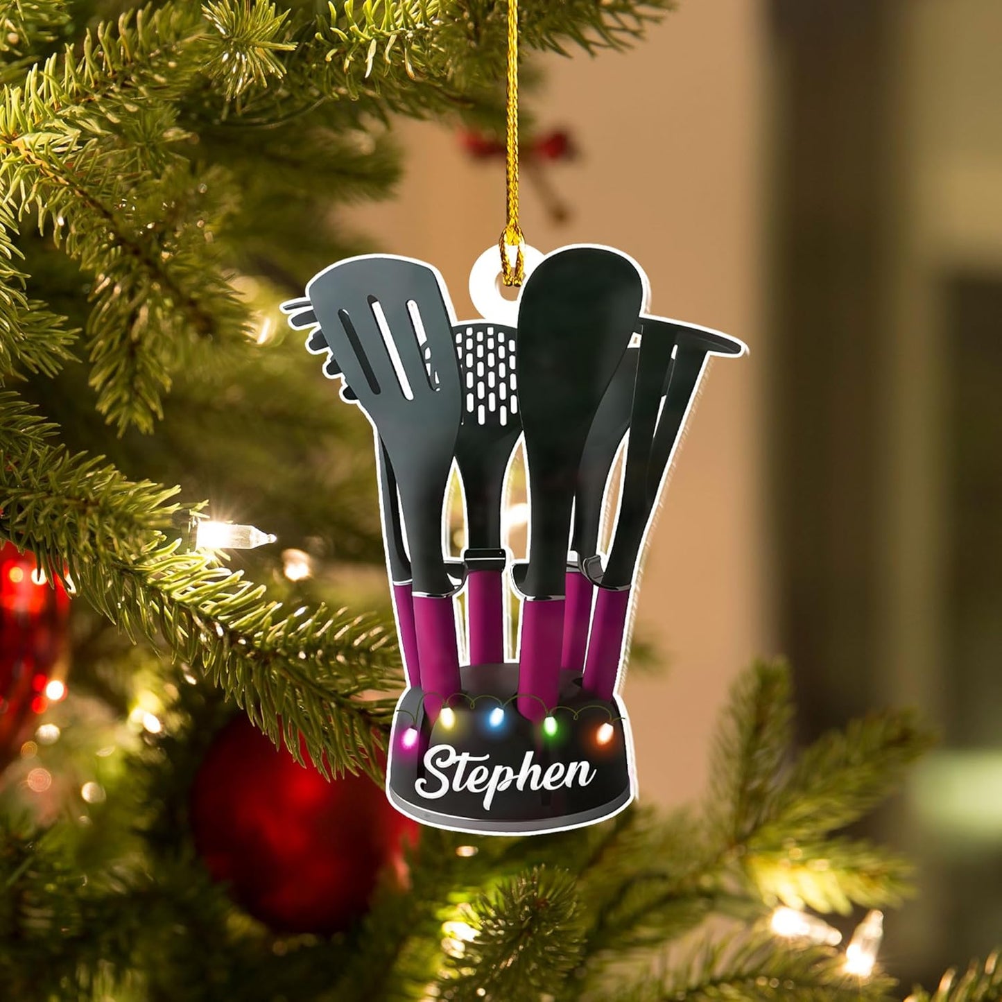 Personalized Chef Hat Ornament, Custom Cooking Baking Ornament for Christmas Tree N25