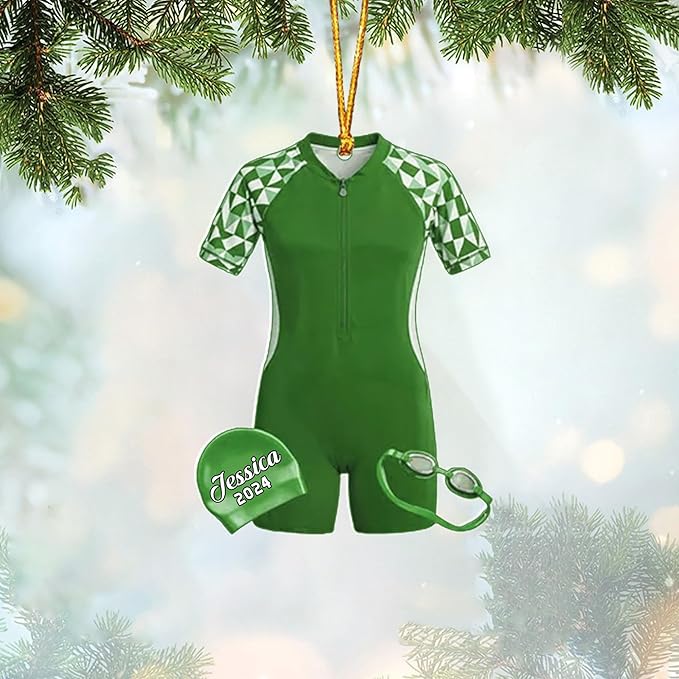 Custom Swimming Ornament - Swimmer Christmas Gift for Boys, Girls & Pool Lovers LL18