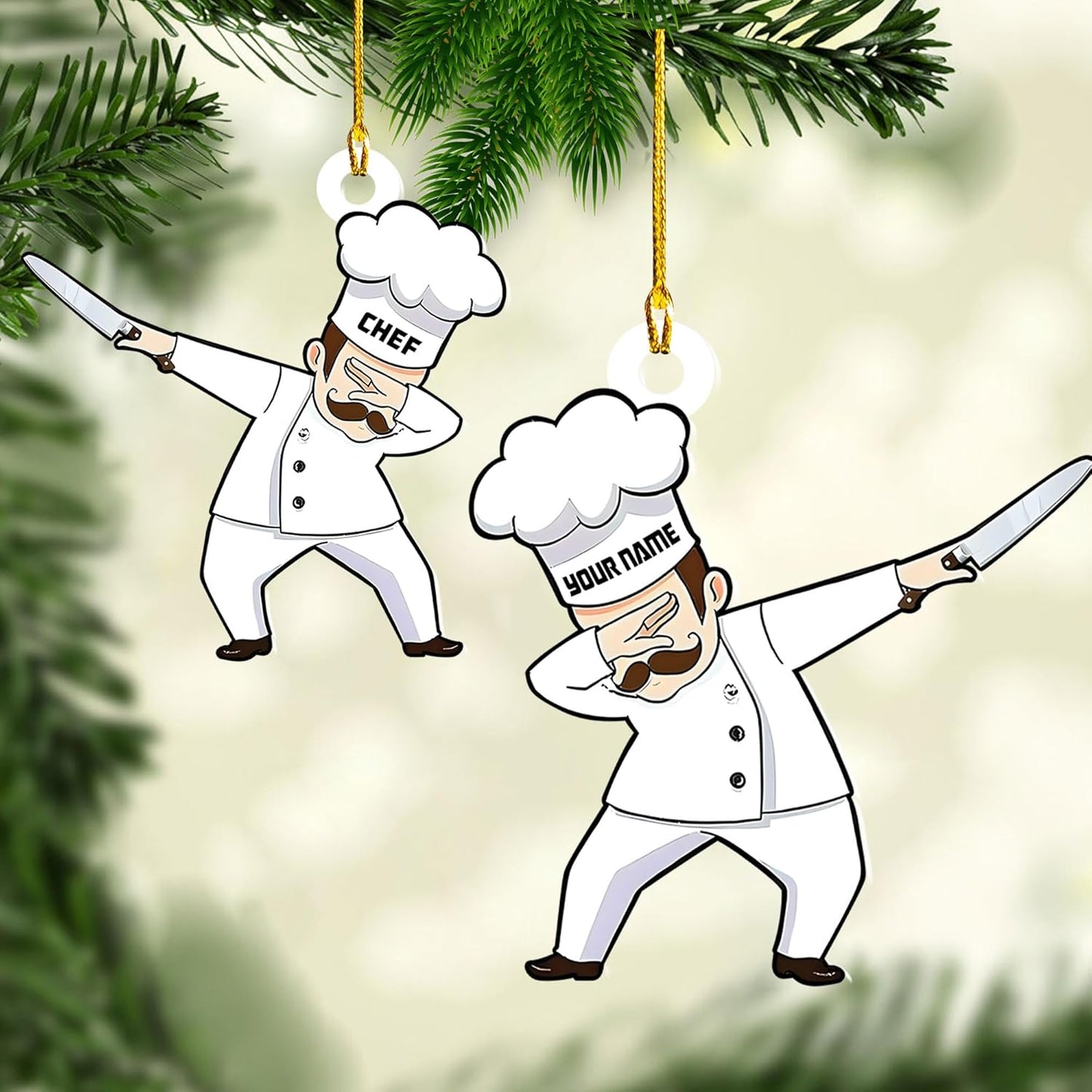 Personalized Chef Christmas Ornament 2025, Custom Chef Hat & Uniform Ornaments for Christmas Tree Gifts N09