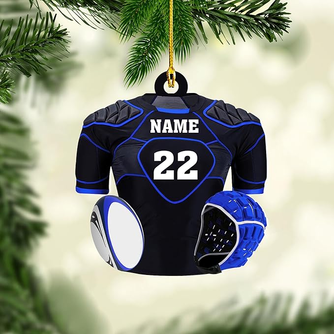 Personalized Rugby Player Christmas Gift for Sports Lovers - Rugby Ornament LL18