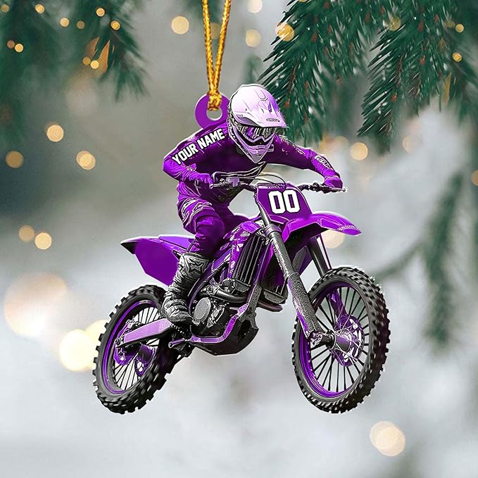 Personalized Dirt Bike Christmas Ornaments 2025 Custom Motocross Ornament Dirt bike Christmas Ornament N15