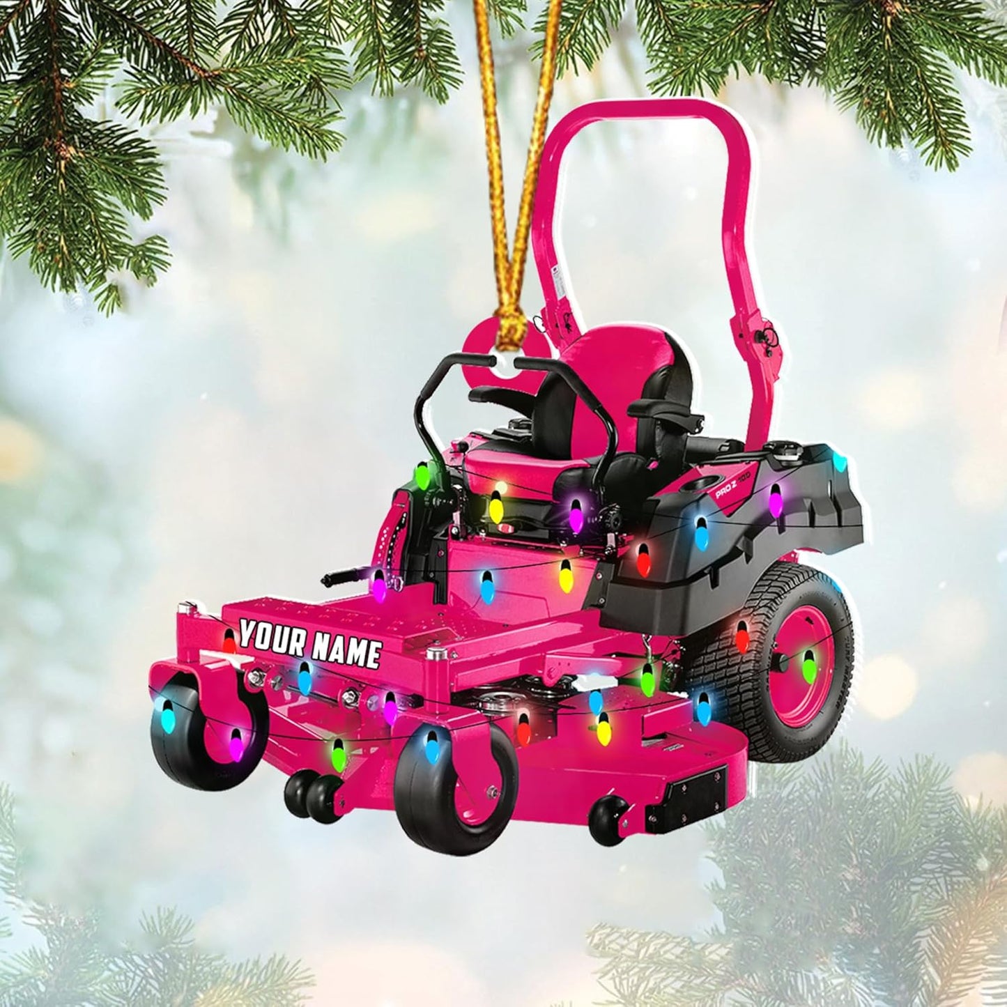 Personalized Lawn Mower Christmas Ornament | Custom Lawn Care Holiday Tree Decoration for Gardeners & Landscapers TG102