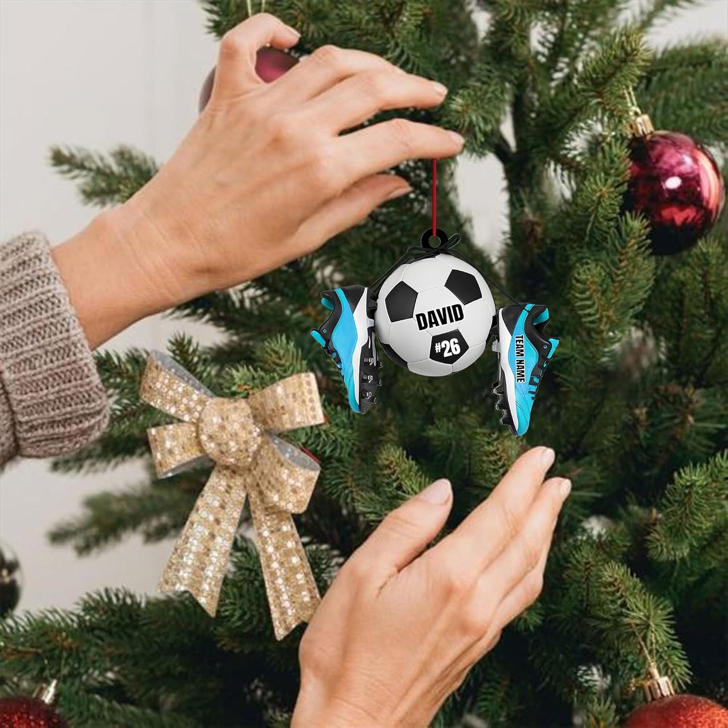 Custom Soccer Christmas Ornament Gift for Soccer Player Christmas Decor Tree Ornament  C13