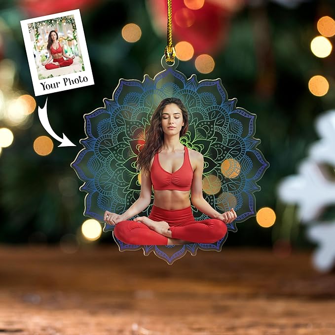 Personalized Yoga Lovers Ornament - Custom Yoga Christmas Decoration Gift LL8