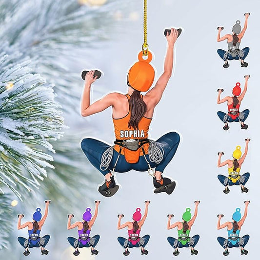 Personalized Rock Climber Christmas Gift for Mountaineers - Climbing Ornament LL24